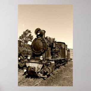 Alter Schmalspurdampf-Motor Gr-269 Poster
