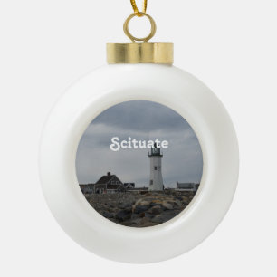 Alter Scituate Leuchtturm Keramik Kugel-Ornament