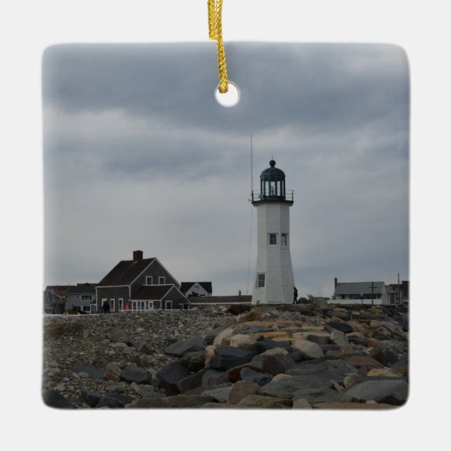 Alter Scituate Leuchtturm Keramikornament (Vorderseite)