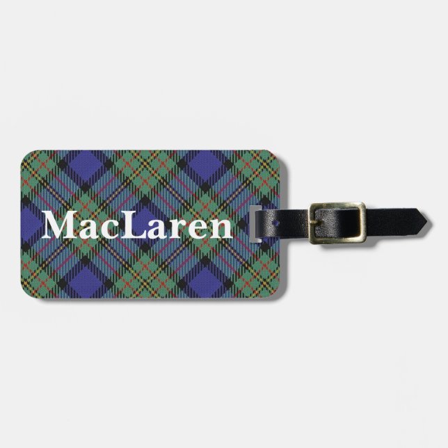 Alter Scotsman-Clan MacLaren Tartan Gepäckanhänger (Vorderseite horizontal)