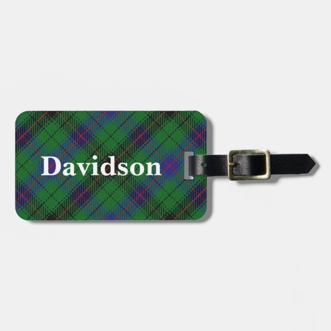 Alter Scotsman-ClanDavidsonTartan Gepäckanhänger (Vorderseite horizontal)
