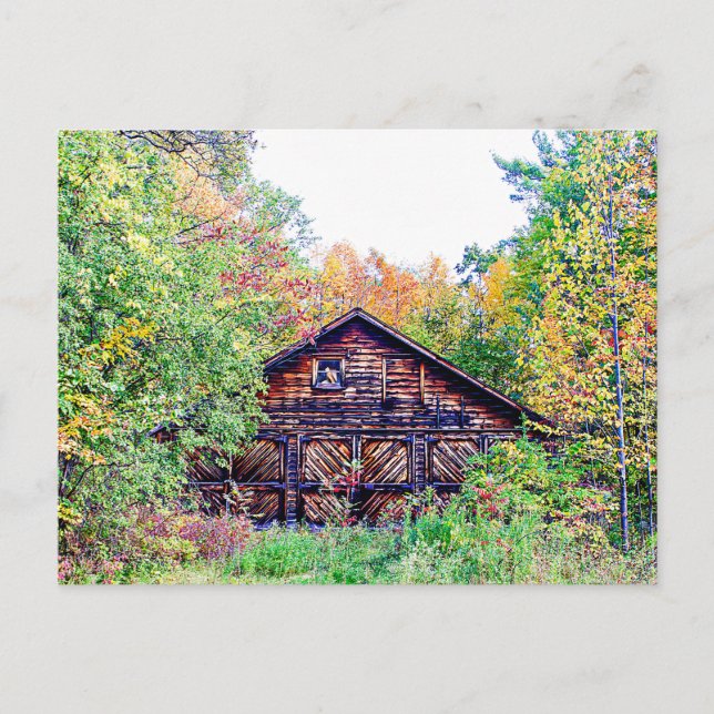 Alter Stall im Herbst Postkarte (Vorderseite)