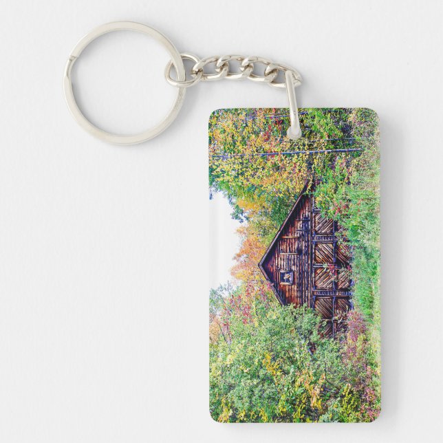 Alter Stall im Herbst Schlüsselanhänger (Vorderseite)