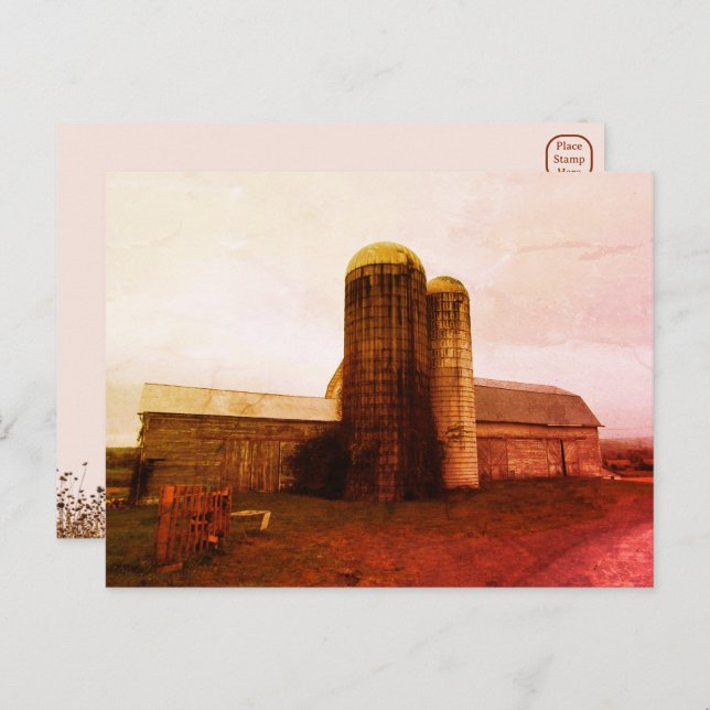 Alter Stall: Roter Mond trauern Postkarte (Vorne/Hinten)