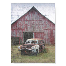 Alter Stall und Abandoned Car