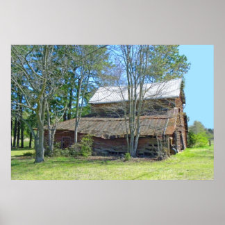 Alter Stall und Traktor Poster