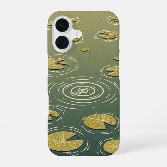 Alter Teich mit Seerosen iPhone 16 Hülle (Rückseite)