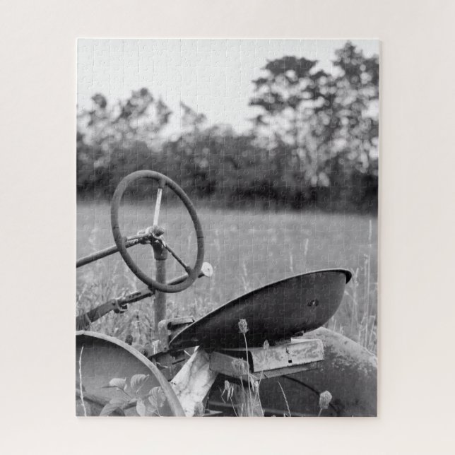 Alter Traktor für Langgras Puzzle (Vertikal)