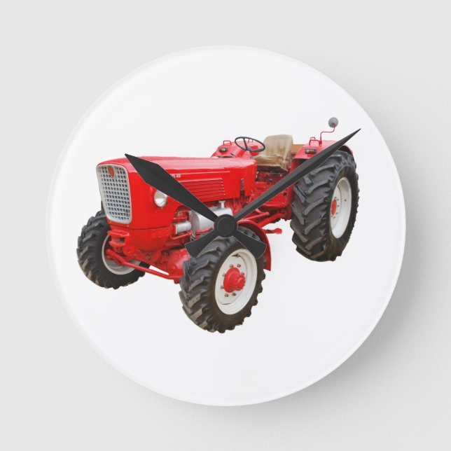 Alter Traktor Güldner G 75 AS Runde Wanduhr (Vorderseite)