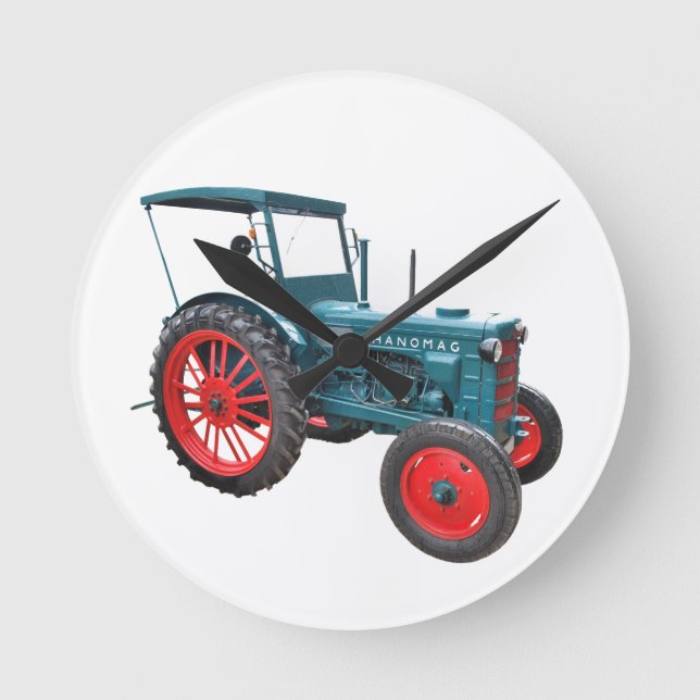 Alter Traktor Runde Wanduhr (Vorderseite)