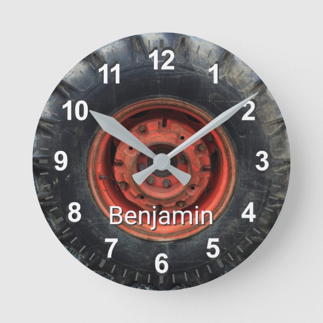Alter Traktorreifen Runde Wanduhr (Vorderseite)