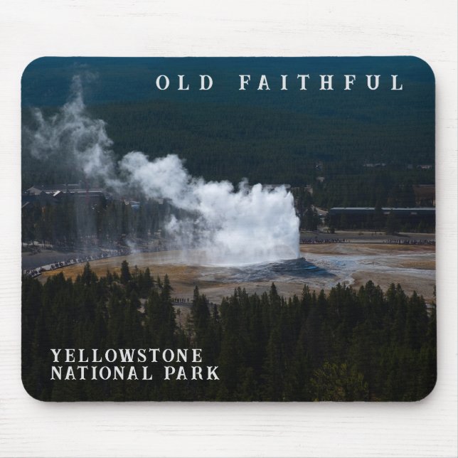 Alter treuer Geyser Eruption Yellowstone Mousepad (Vorne)