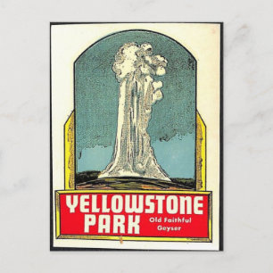 Alter treuer Yellowstone Postkarte