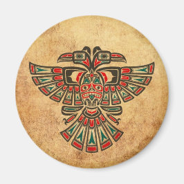 Alter und abgenutzter Haida-Zwei-Geißelvogel Magnet