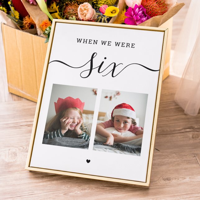 Alter und Foto. Schwarz-weiße Hochzeitsfeier Tisch Dankeskarte (Von Creator hochgeladen)