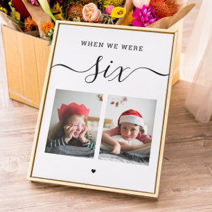 Alter und Foto. Schwarz-weiße Hochzeitstisch-Numme Dankeskarte