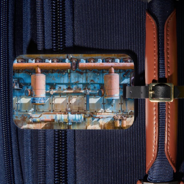 Alter und rostiger Atlas Imperial Diesel Motor in  Gepäckanhänger (Vorderseite Insitu 4)