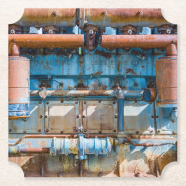 Alter und rostiger Atlas Imperial Diesel Motor in Untersetzer