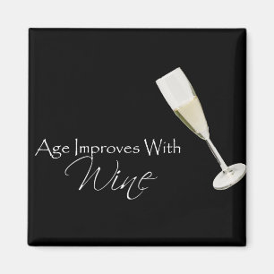 Alter verbessert mit Wein auf Schwarzem Magnet