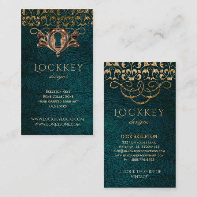 Alter Verschluss Vintages Steampunk gotisches Visitenkarte (Vorne/Hinten)