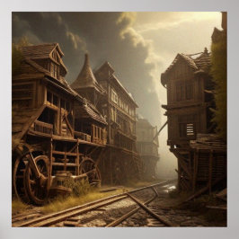 Alter, verschollener Eisenbahnpark schön Poster