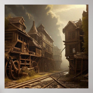 Alter, verschollener Eisenbahnpark schön Poster