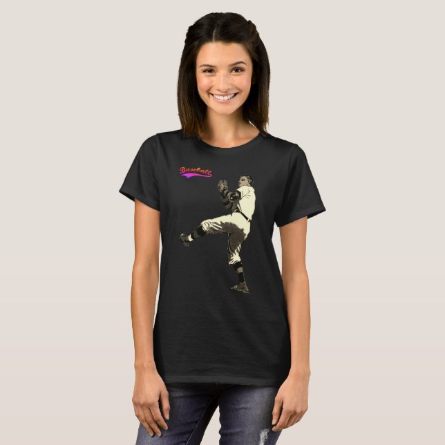 Alter Vintage-Baseball-Pitcher T-Shirt (Vorne ganz)