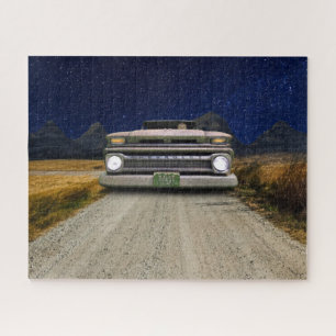Alter Vintage-Ratten-Rod-Pickup-Truck Zombie-Fahre Puzzle