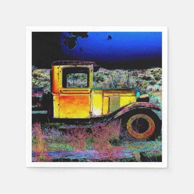 Alter Vintager LKW Serviette (Vorderseite)