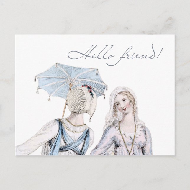 Alter von Jane Austen Regency Hello Friend Postcar Postkarte (Vorderseite)