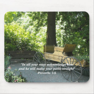 Alter Wagen mit Bibelvers Mousepad