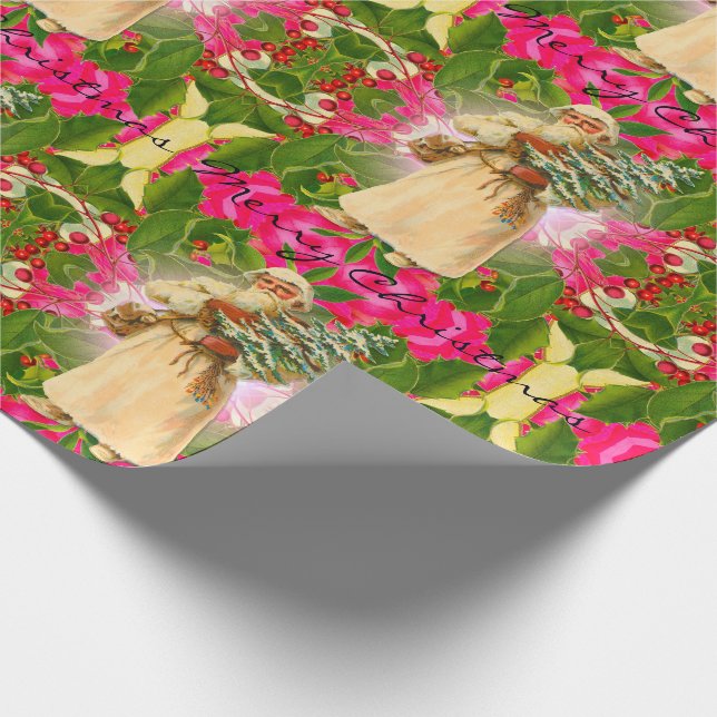 Alter Weihnachtsmann aus der Vergangenheit Viktori Geschenkpapier (Ecke)