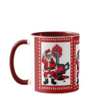 Alter Weihnachtsmann und Heizplatte eines Kohleofe