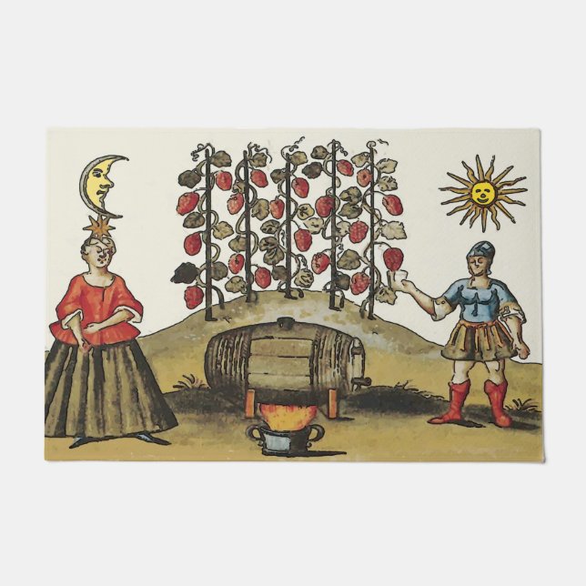 Alter Weinberg, fügen Sie Text Doormat Fußmatte (Vorderseite)