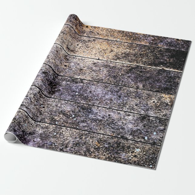 Alter, weißer Holzboden. Farbfärbung d Geschenkpapier (Ungerollt)
