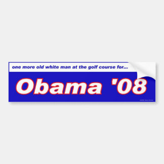 alter weißer Mann am Golfplatz für Obama Autoaufkleber
