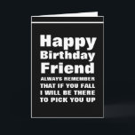 Alter wenn Sie Funny Happy Birthday Friend Card fa Karte<br><div class="desc">Feiern Sie den Geburtstag Ihres Freundes mit einem Lachen. Diese lustige Karte zeichnet sich durch ein schlankes,  schwarz-weißes Design mit auffallender Typografie aus.</div>