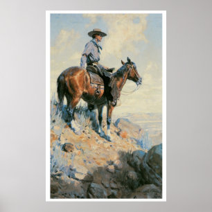 Alter Westcowboy des Ebenen-Kunst-Druck-Plakats Poster