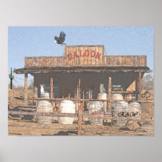 ALTER WESTSALOON mit Cilipart-Kohleeffekt Poster