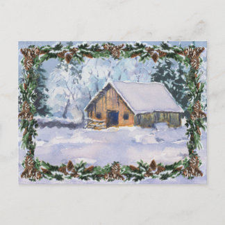ALTER WINTER BARN VON SHARON SHARPE POSTKARTE