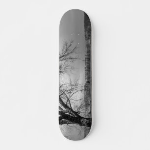 Alter Winterbaum Graustufen Skateboard