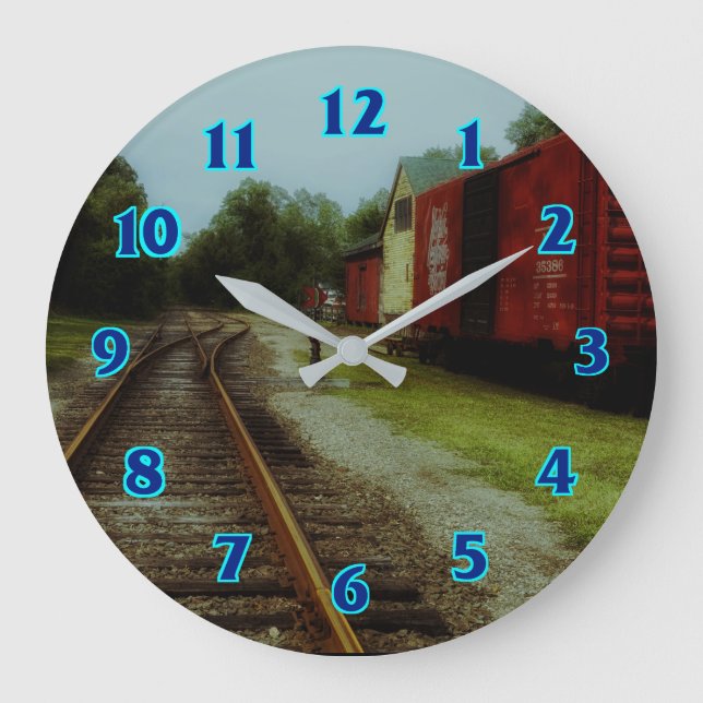 Alter Zug-Motor Große Wanduhr (Vorderseite)