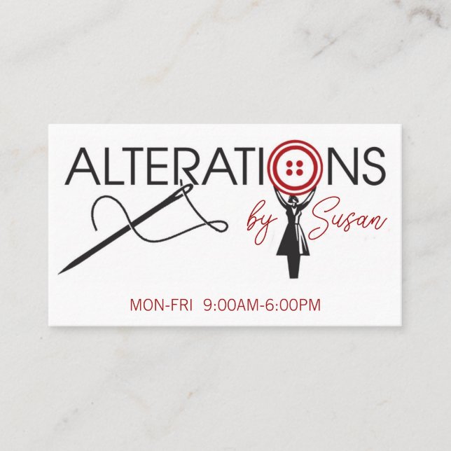 Alteration, Clothing, Tailor, Seamstress Visitenkarte (Vorderseite)