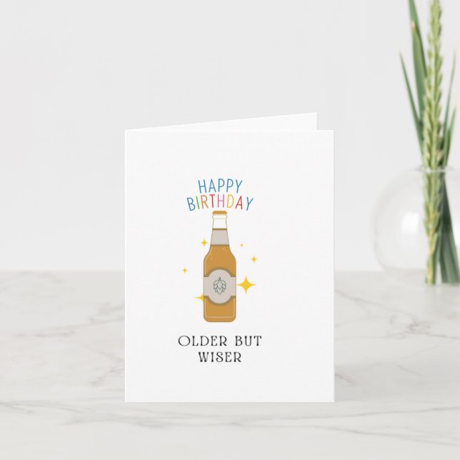 Ältere aber klügere Puns Birthday Card Karte (Vorderseite)