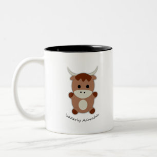 Ältere adorable Kuh Zweifarbige Tasse