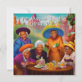 Ältere Damen Hoher Teegarten Party ethnisch Einladung