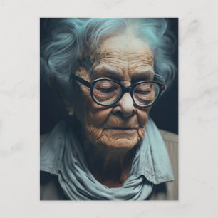 Ältere Frau Postkarte