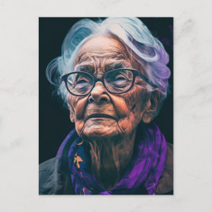 Ältere Frau Postkarte