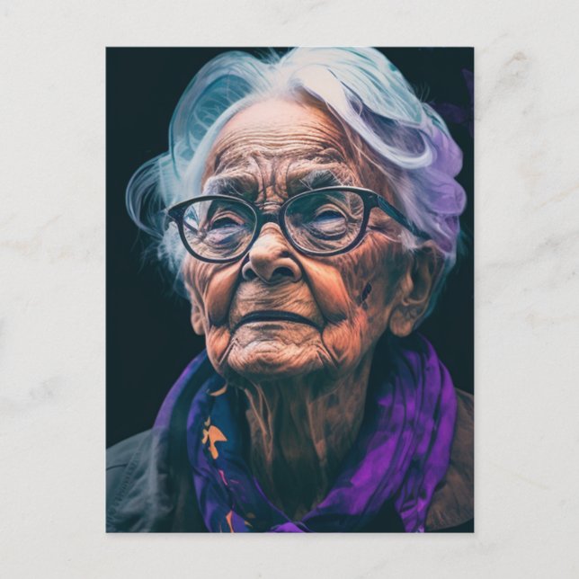 Ältere Frau Postkarte (Vorderseite)