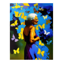 Ältere Frauen und Schmetterlinge